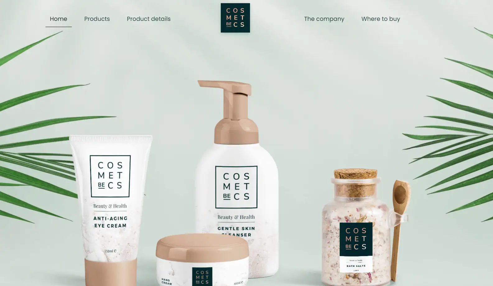 Skin Care Product Website Hero Section