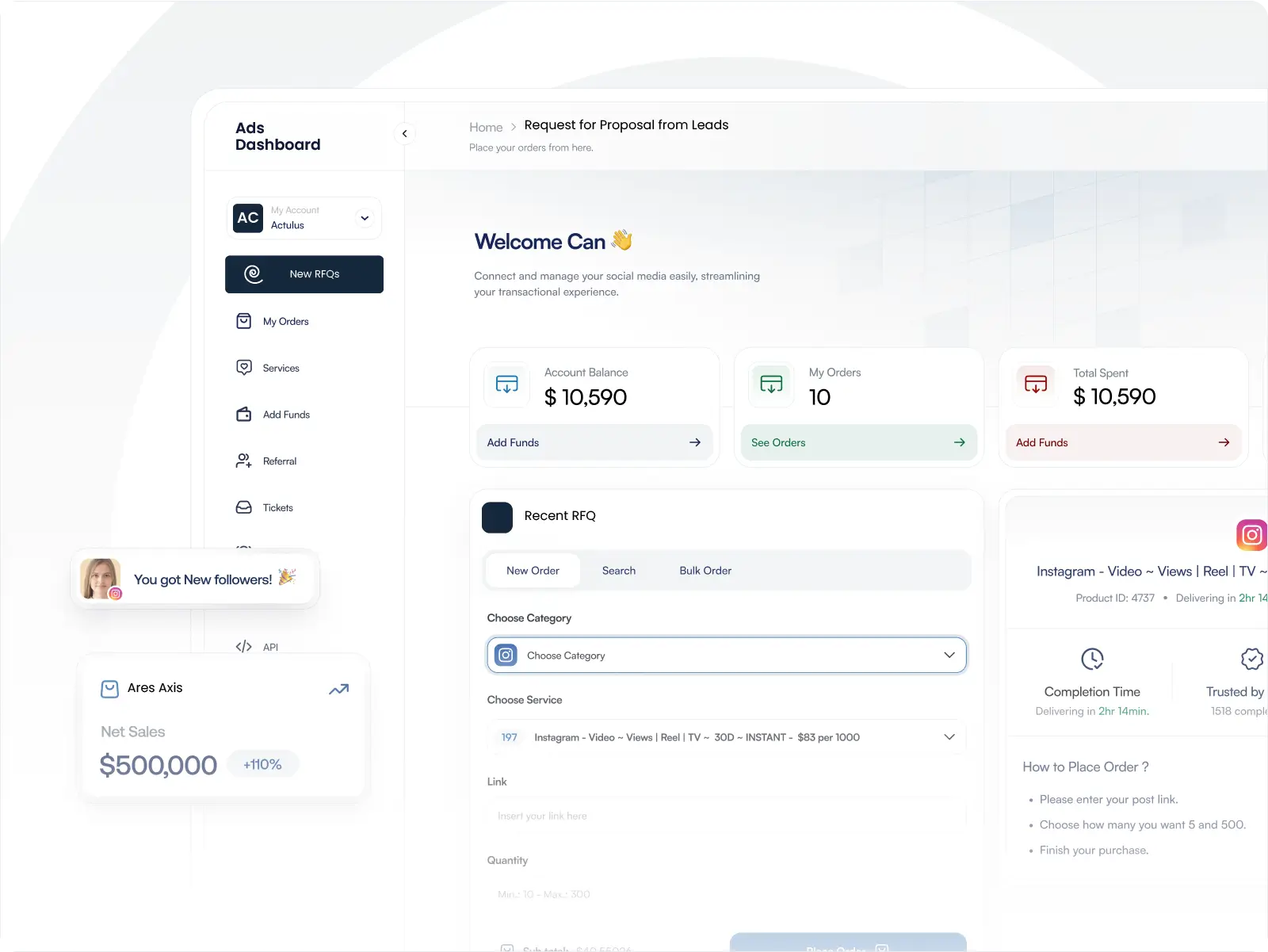Ads and marketing dashboard